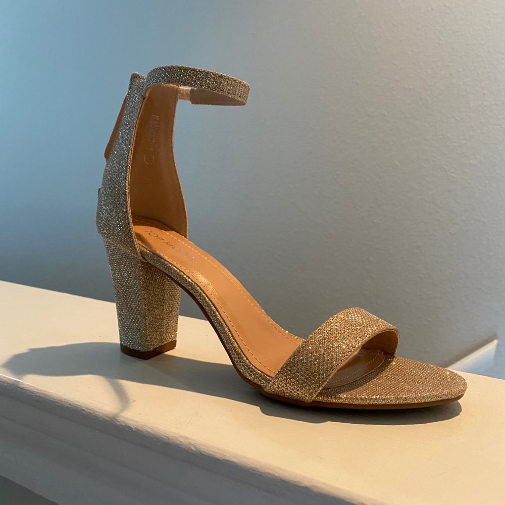 Champagne glitter heels